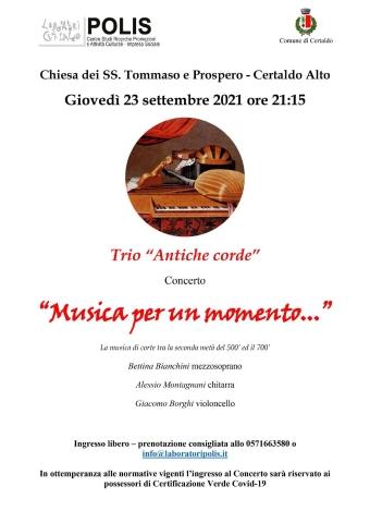 "Musica per un momento...": il trio Antiche corde nella chiesa dei Santi Tommaso e Prospero