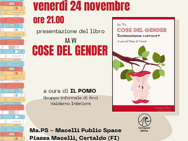 “Cose del gender”, la presentazione del libro a Certaldo venerdì 24 novembre